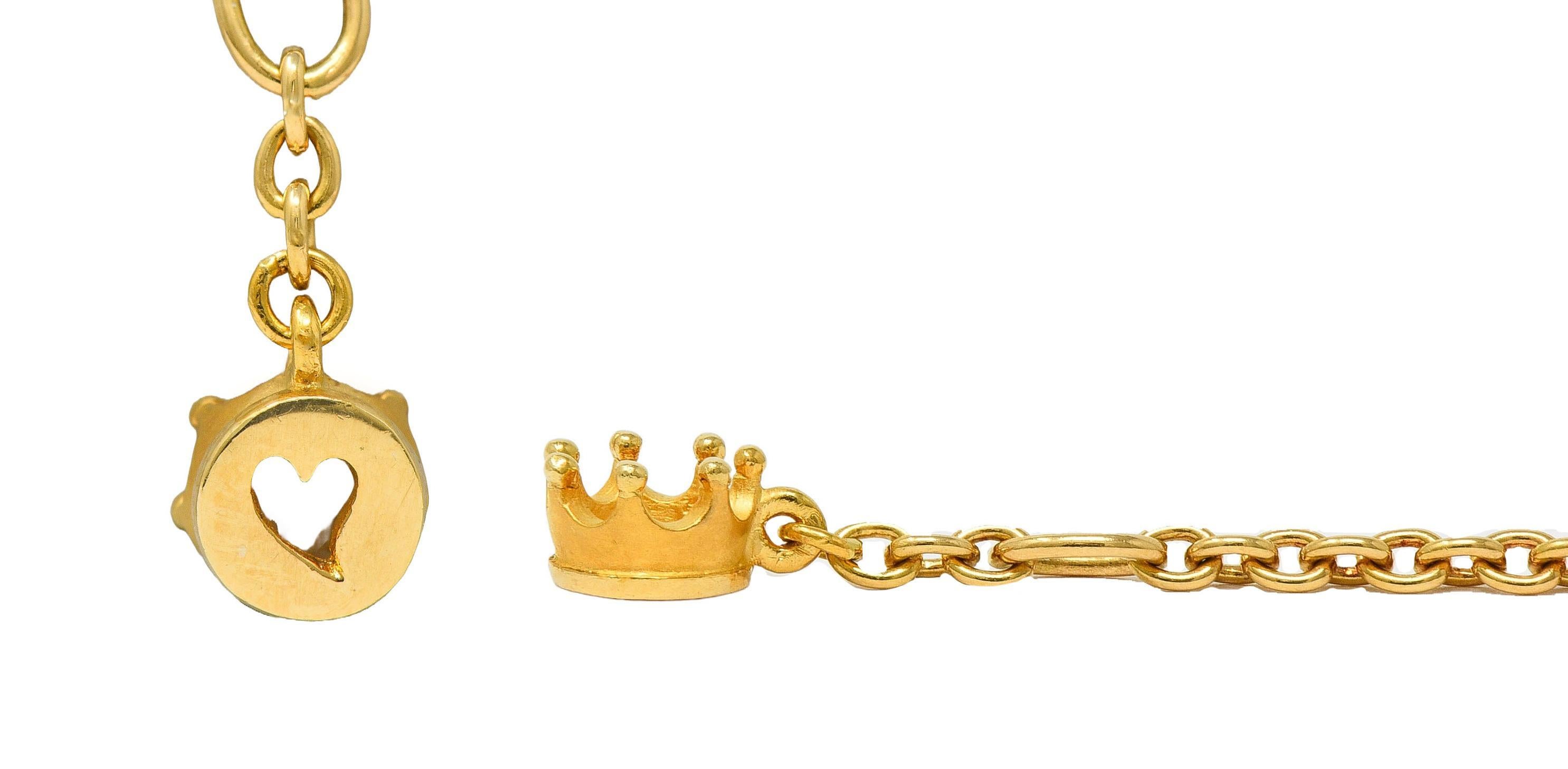 da uomo o donna Carrera y Carrera Collana con diamante in oro 18 carati Ava Maxi Cornicello in vendita