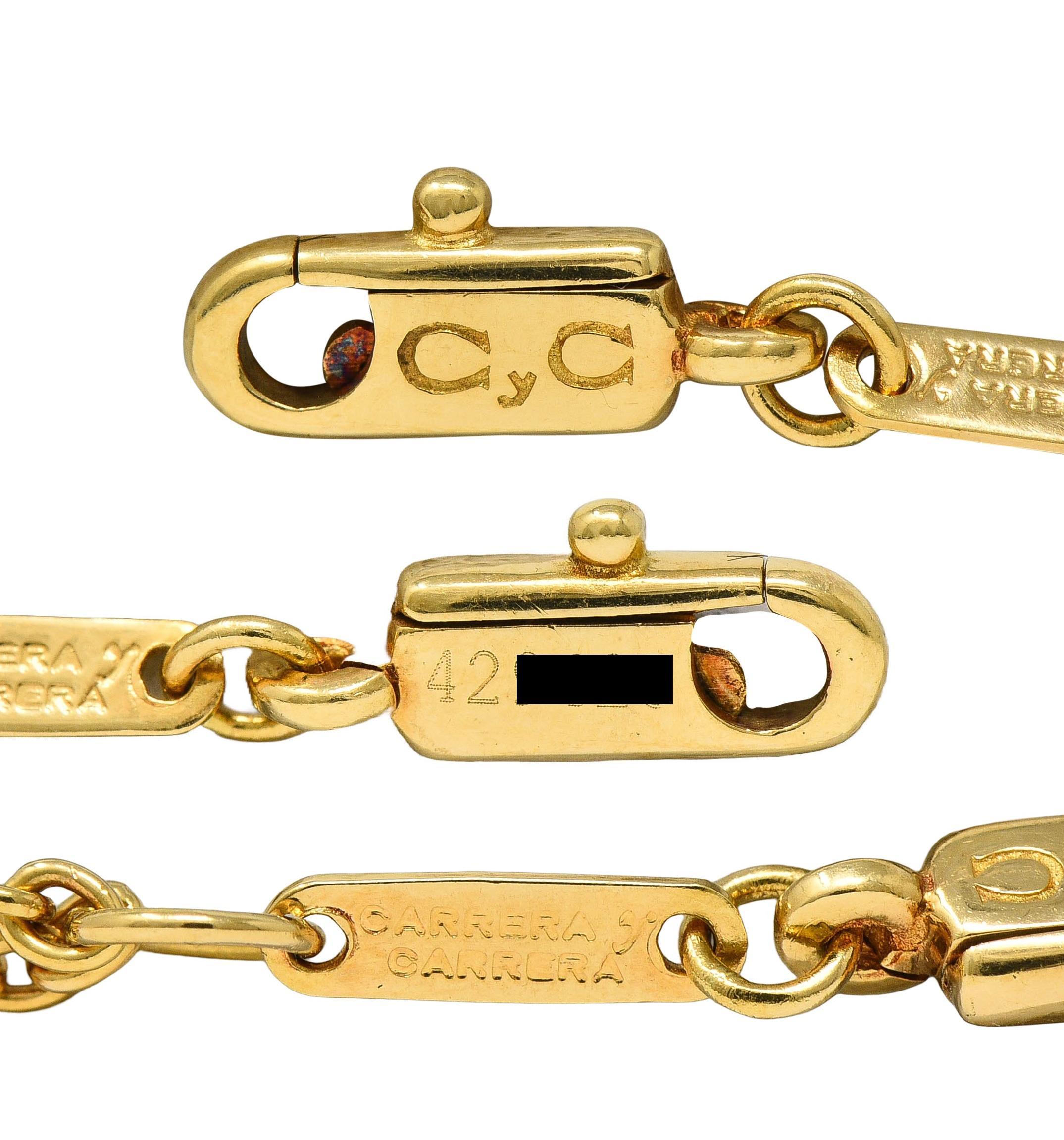 Carrera y Carrera Collana con diamante in oro 18 carati Ava Maxi Cornicello in vendita 2