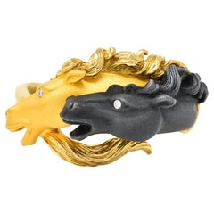 Carrera Y Carrera Diamond 18 Karat Two-Tone Gold Ecuestre Horse Vintage Ring