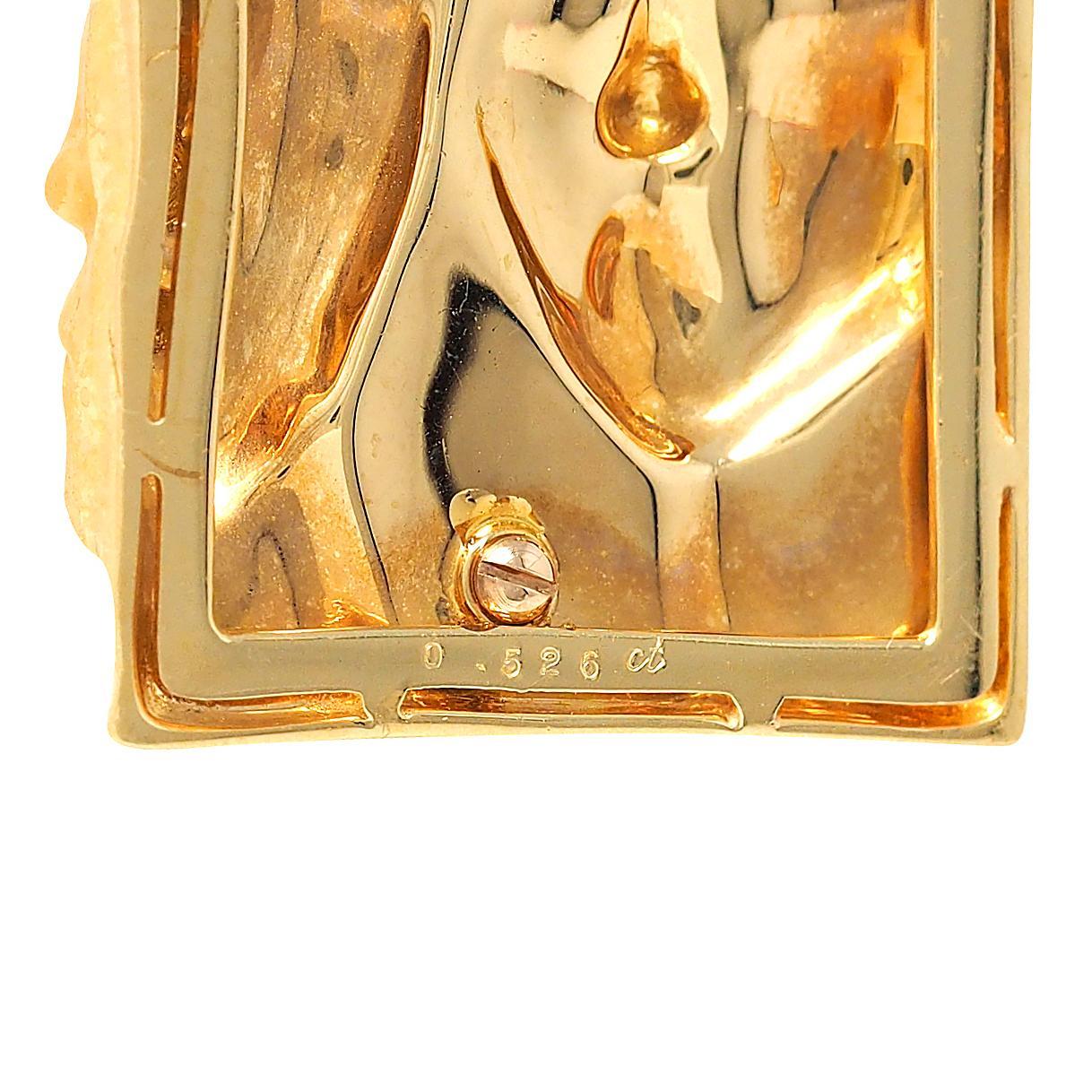 Carrera y Carrera Diamond 18 Karat Yellow Gold Adam & Eve Pendant Necklace For Sale 3