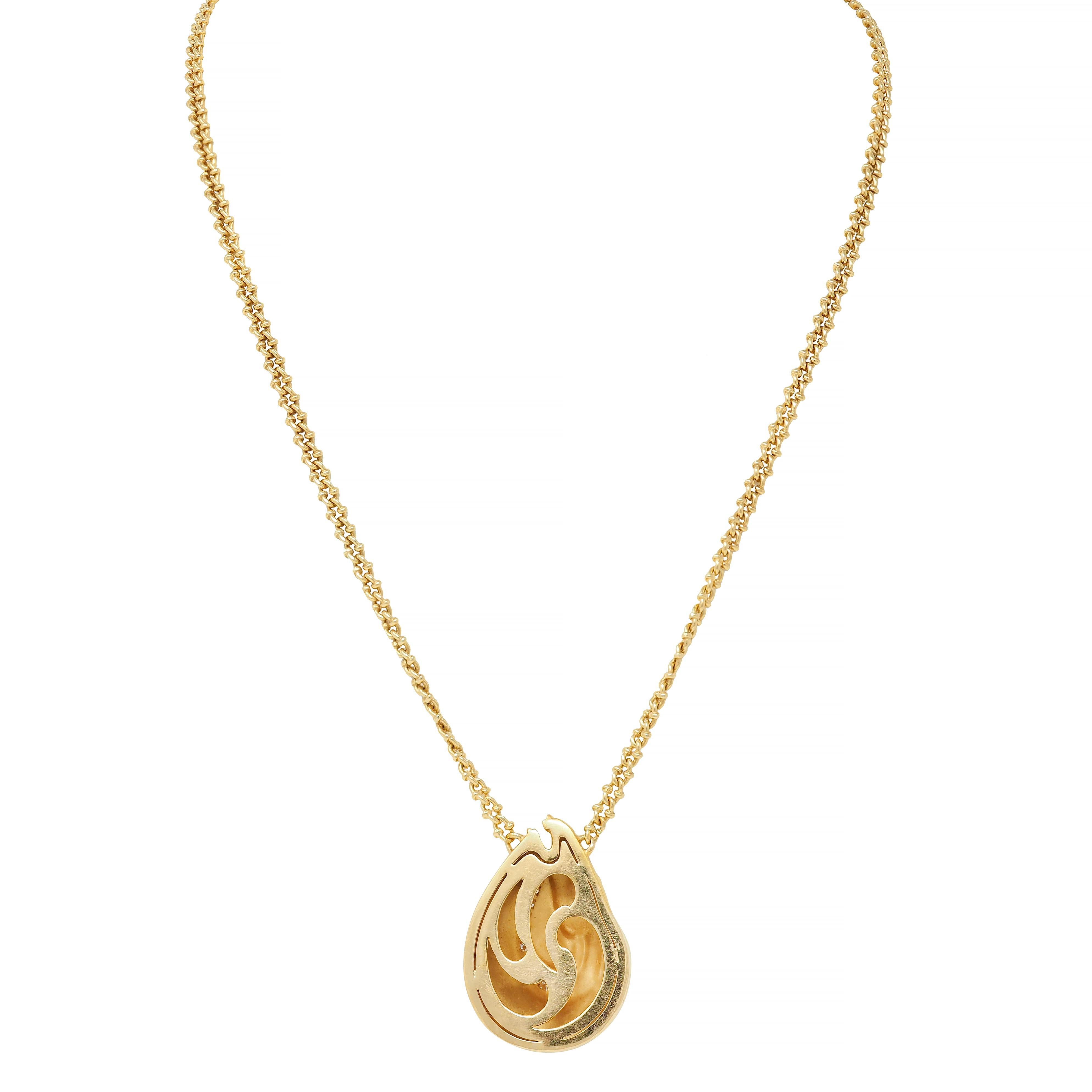 Women's or Men's Carrera Y Carrera Diamond 18 Karat Yellow Gold Horse Ecuestre Station Necklace For Sale