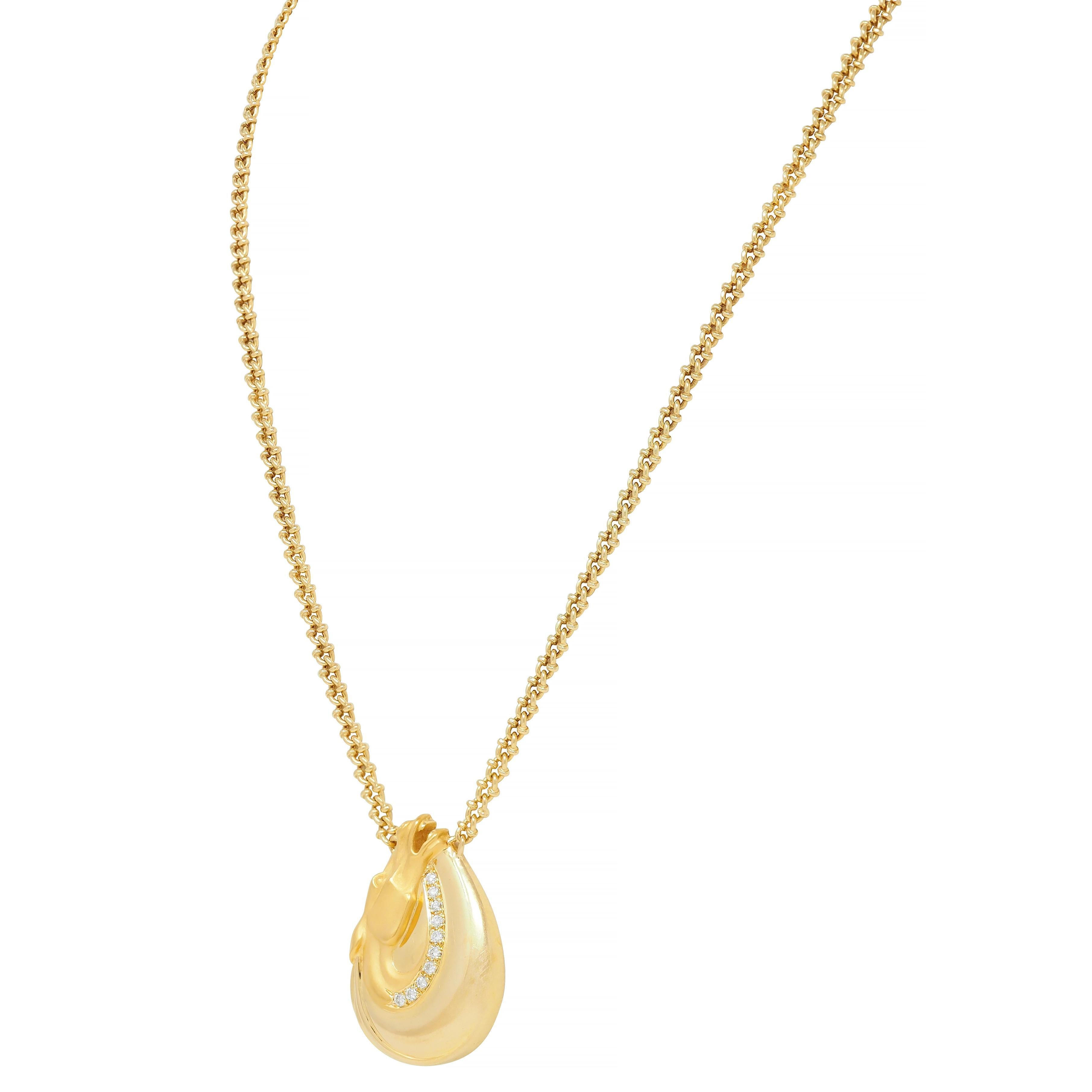 Carrera Y Carrera Diamond 18 Karat Yellow Gold Horse Ecuestre Station Necklace For Sale 1
