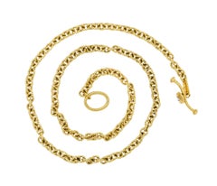 Carrera Y Carrera Diamond 18 Karat Yellow Gold Twisted Rope Link Toggle Necklace