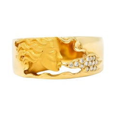 Carrera Y Carrera Diamond 18 Karat Yellow Gold Wind Nymph Band Ring