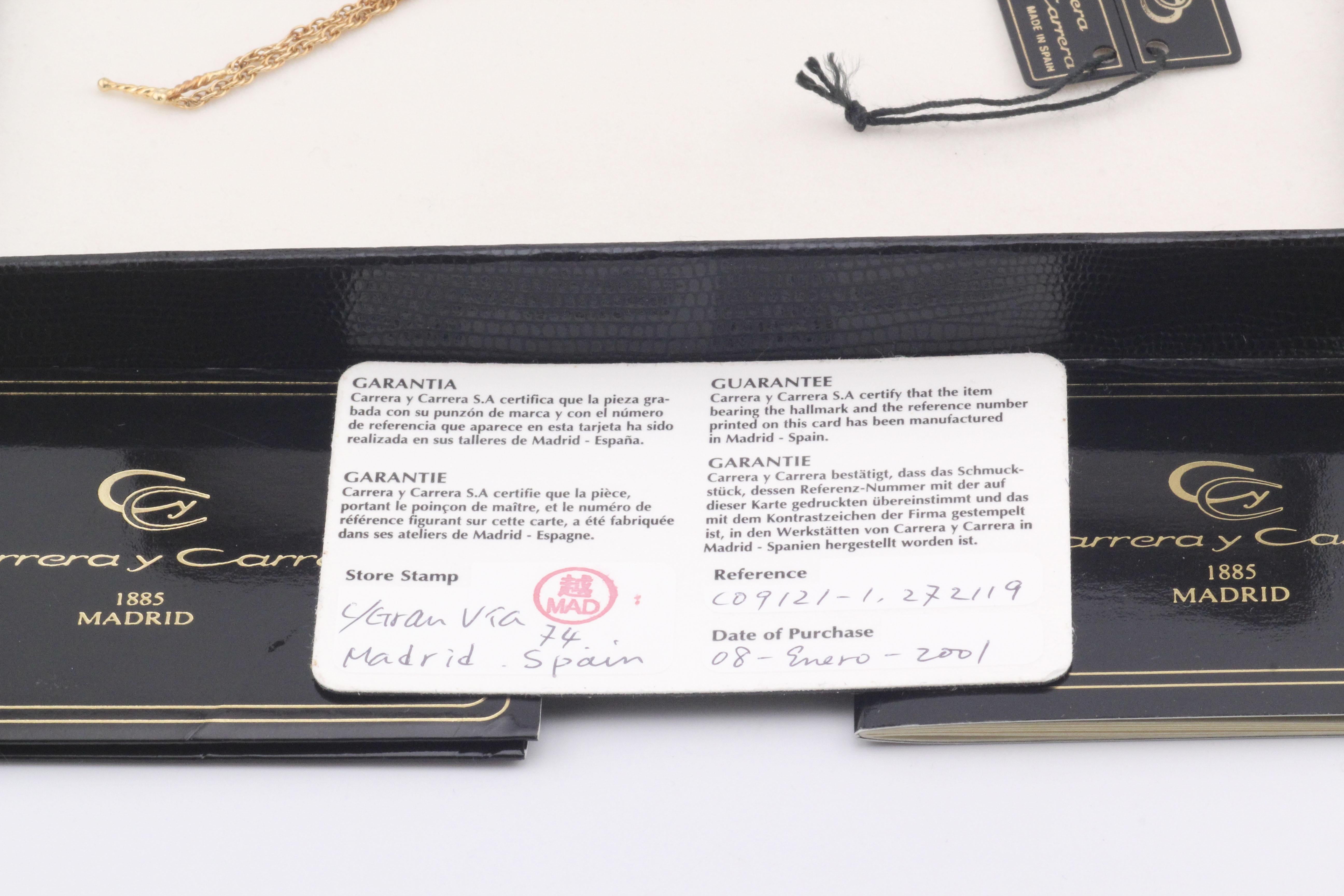 Carrera y Carrera Diamante Oro 18k Smalto Collana Pantera Combinazione Spilla in vendita 8