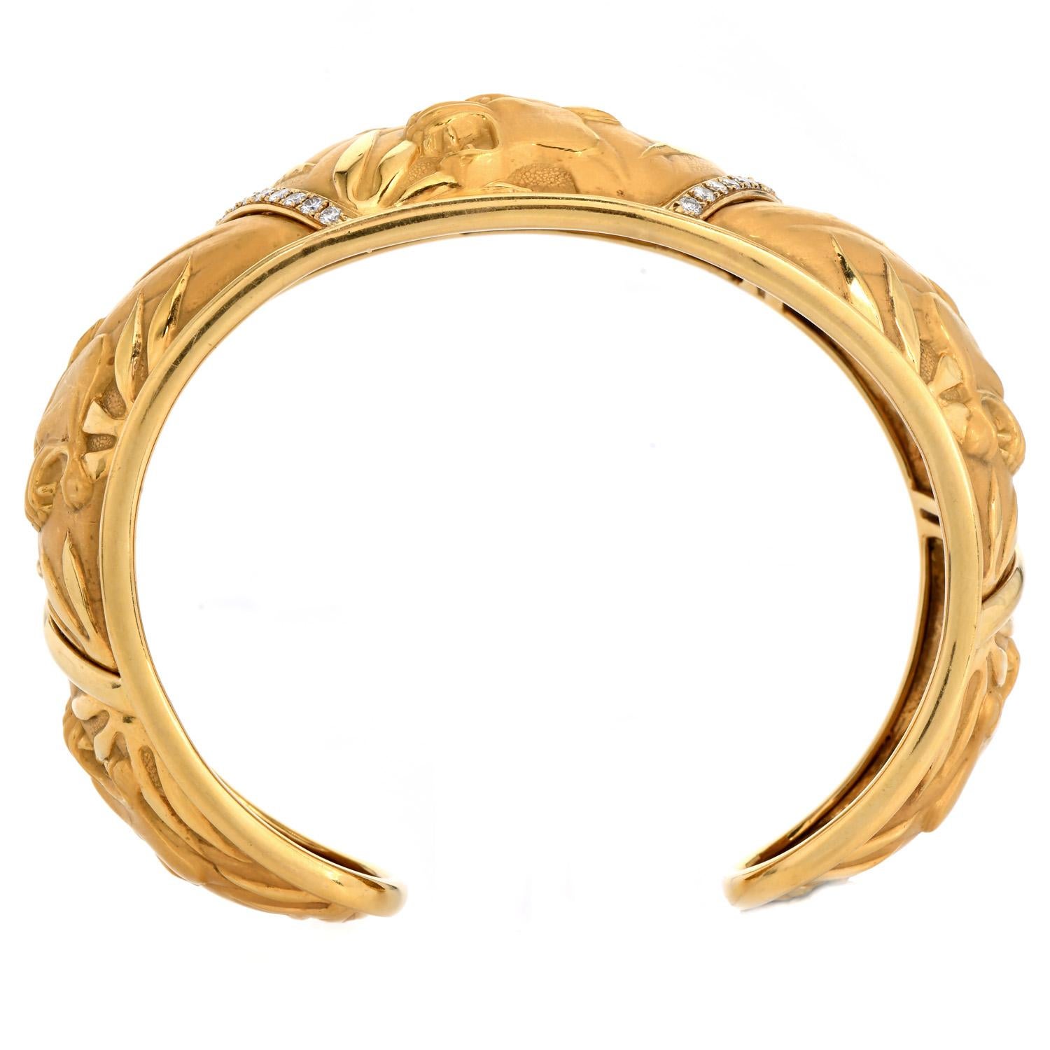 Carrera y Carrera Diamond 18K Mosaico  Bracciale con pantera in vendita 3