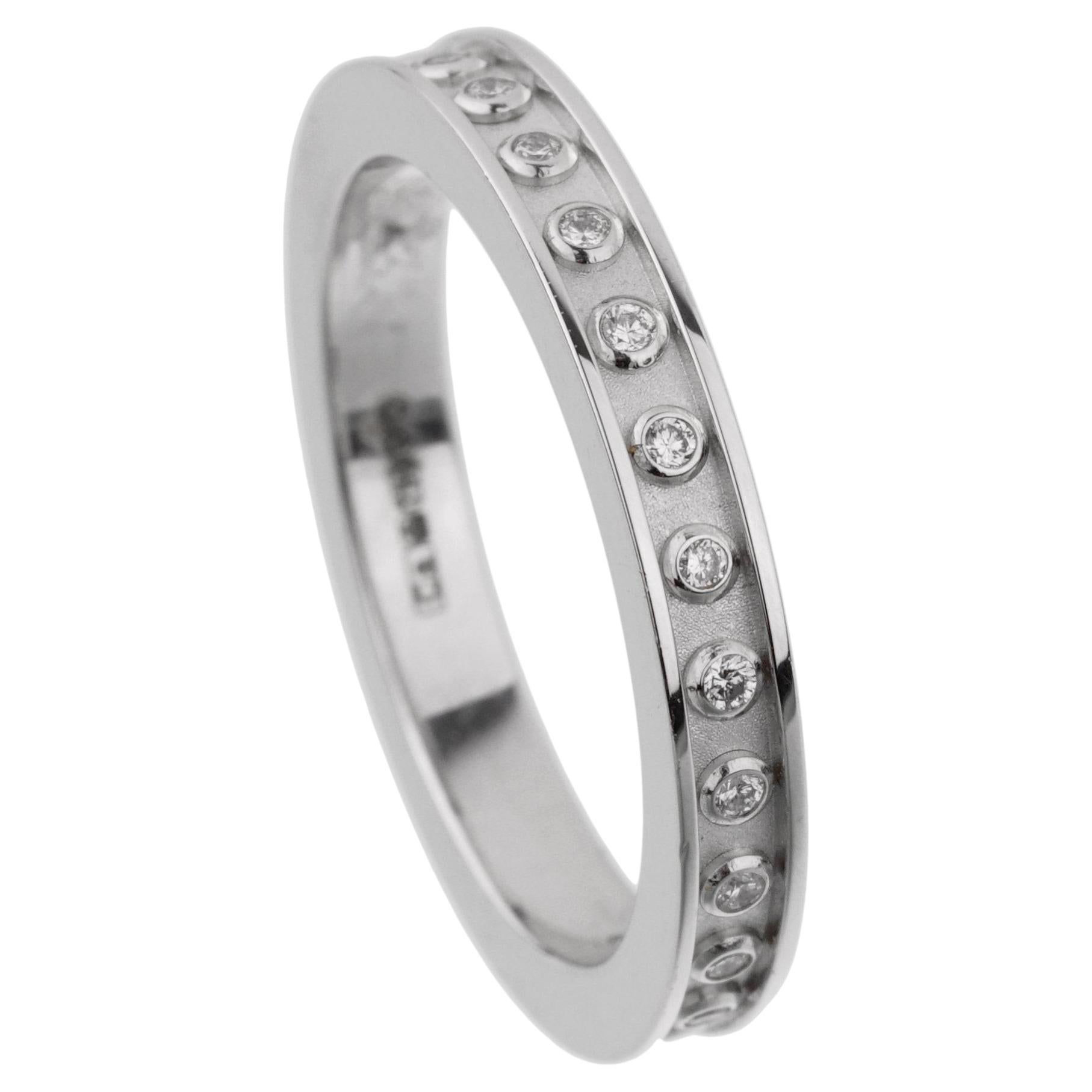 Pre-owned Carrera Y Carrera Diamond 18k White Gold Eternity Band Ring Sz 7