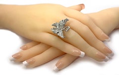 Carrera y Carrera Diamond 18k White Gold Fancy Butterfly Ring - Size 6.5