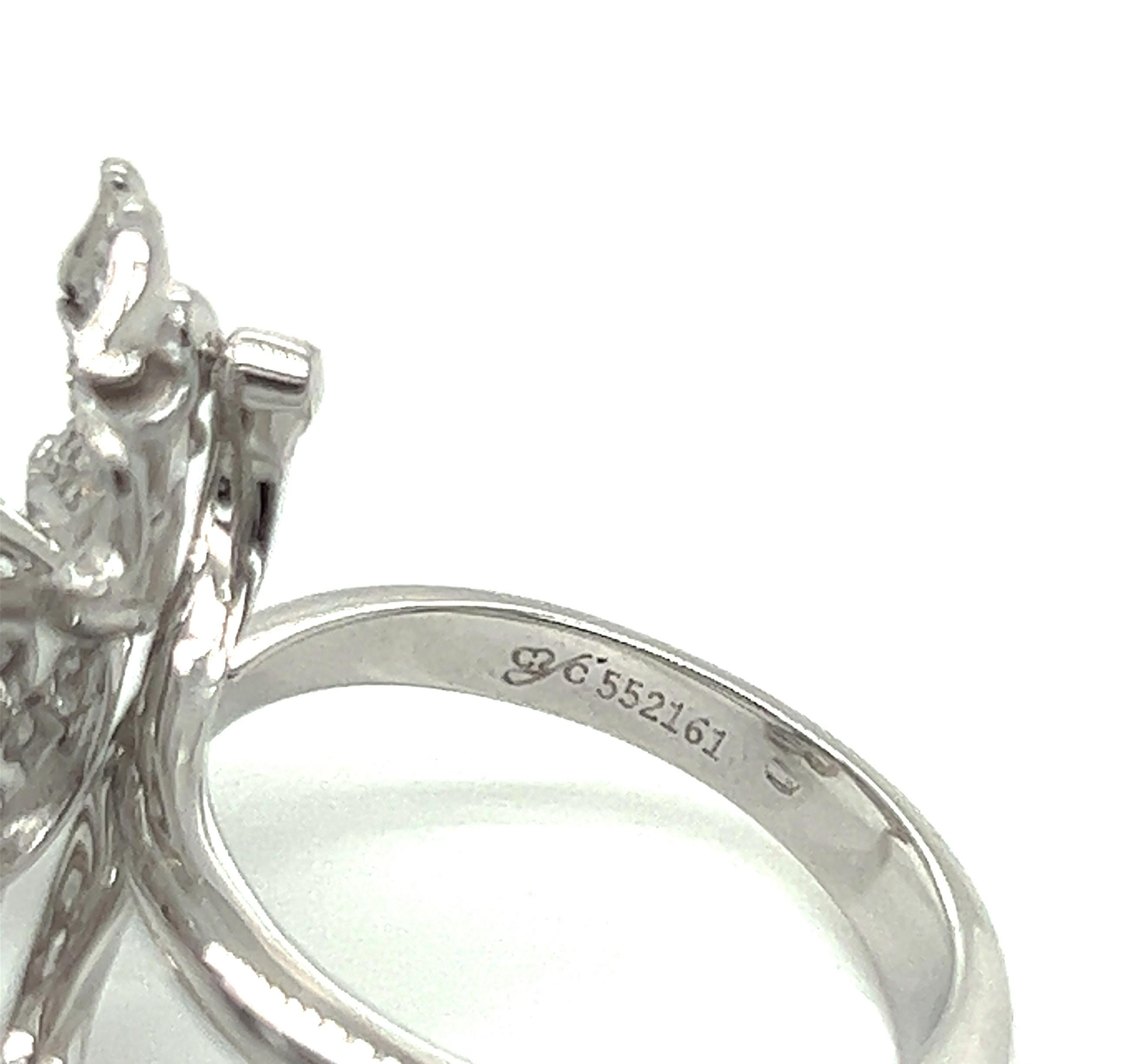 Women's Carrera y Carrera Diamond 18k White Gold Fancy Butterfly Ring For Sale