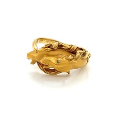 Anillo Doble Caballos Carrera y Carrera Diamante Oro Amarillo 18k