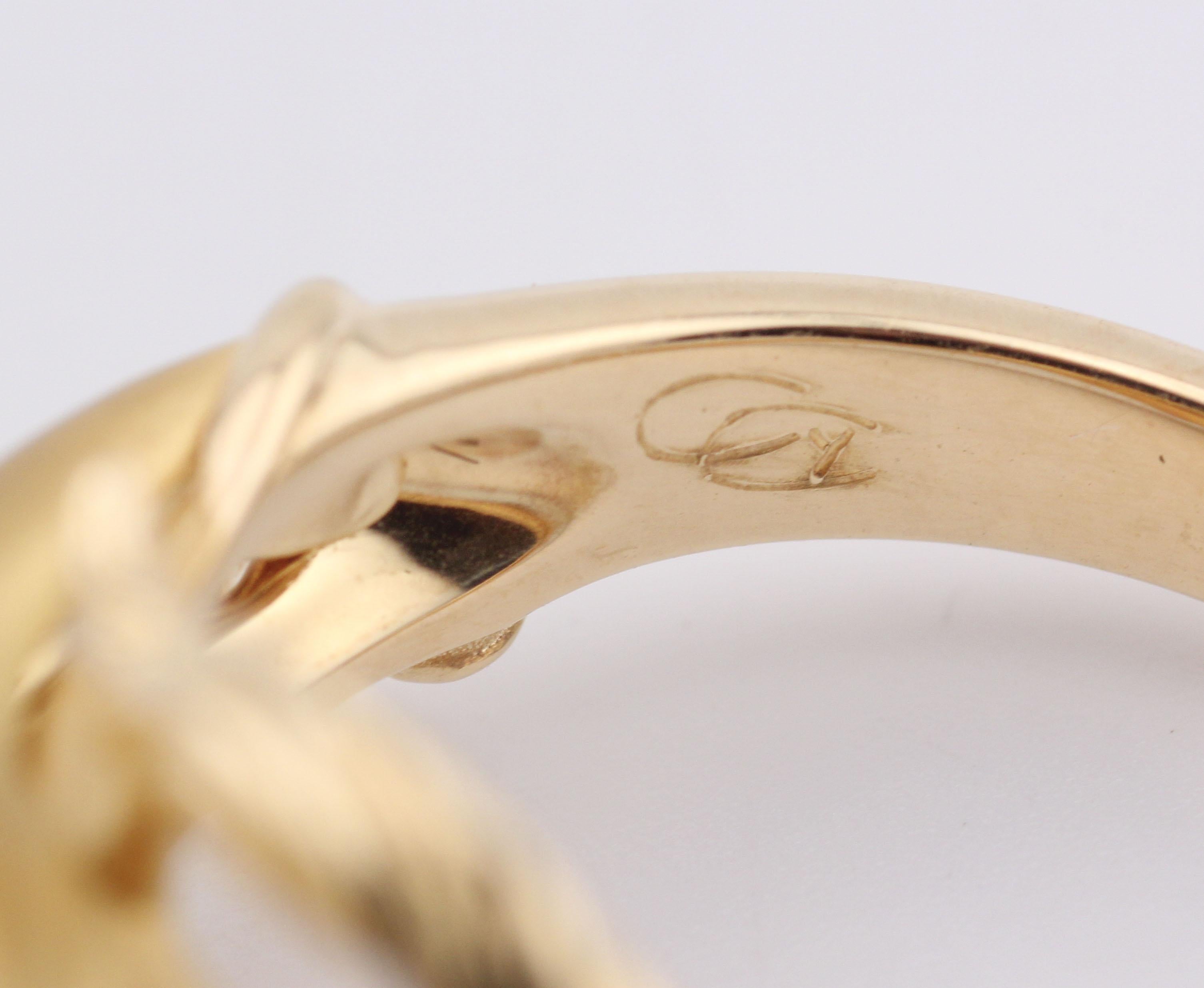 Carrera y Carrera Diamant Bague cheval en or jaune 18K Taille 6 en vente 1