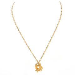 Carrera Y Carrera Diamond 18k yellow Gold Moon Child Pendant Chain Necklace