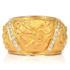 Carrera Y Carrera Diamant 18K Gelbgold Mosaico Caballo Pferd Ring