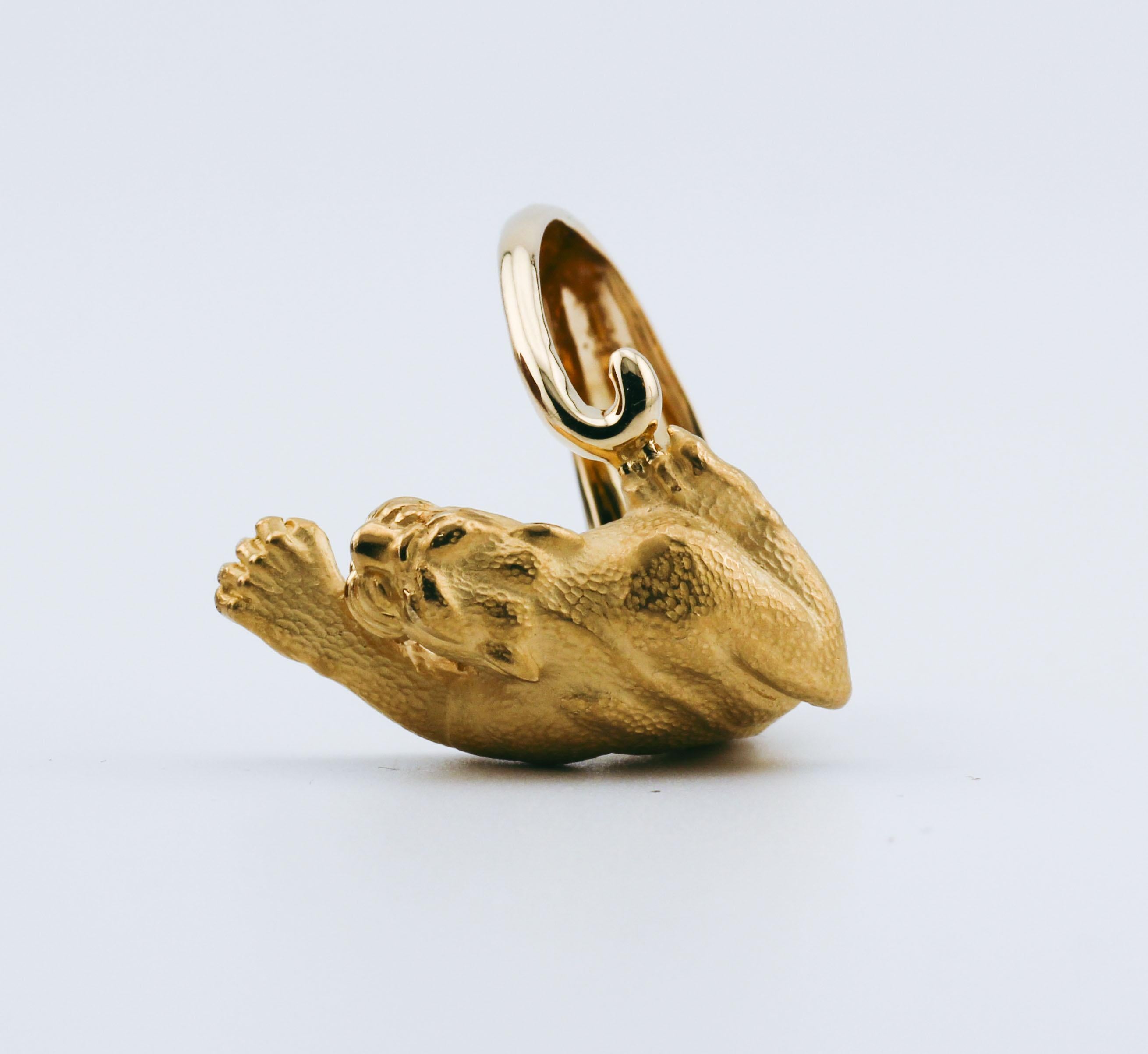 Carrera Y Carrera Diamond 18K Yellow Gold Panther Ring Size 6 For Sale 4