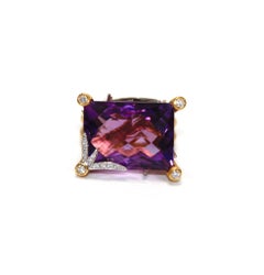 Carrera y Carrera Diamond and Amethyst Bamboo Ring