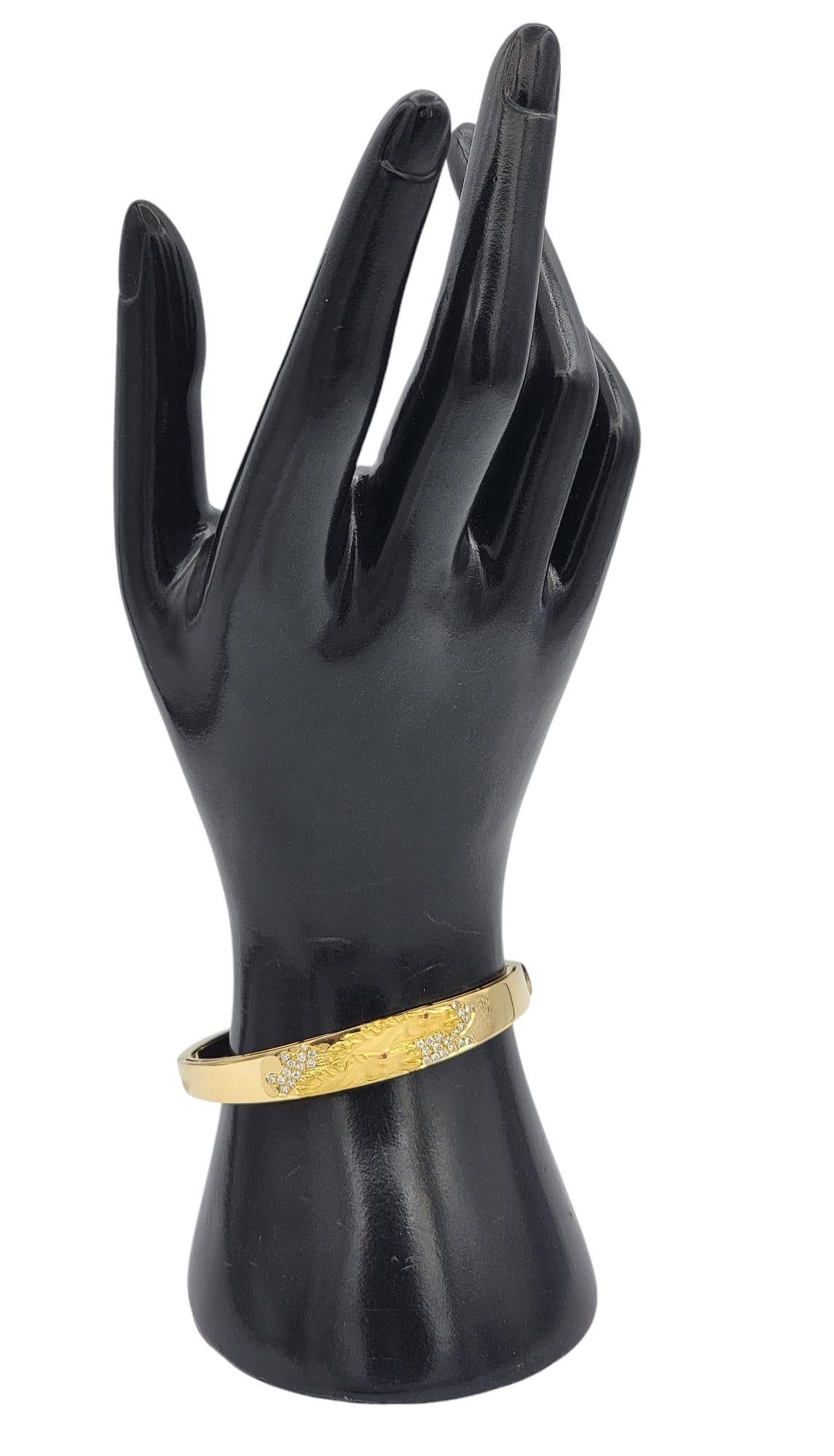 Carrera y Carrera Diamond and Ruby Horse Motif Bangle Bracelet in 18 Karat Gold 4