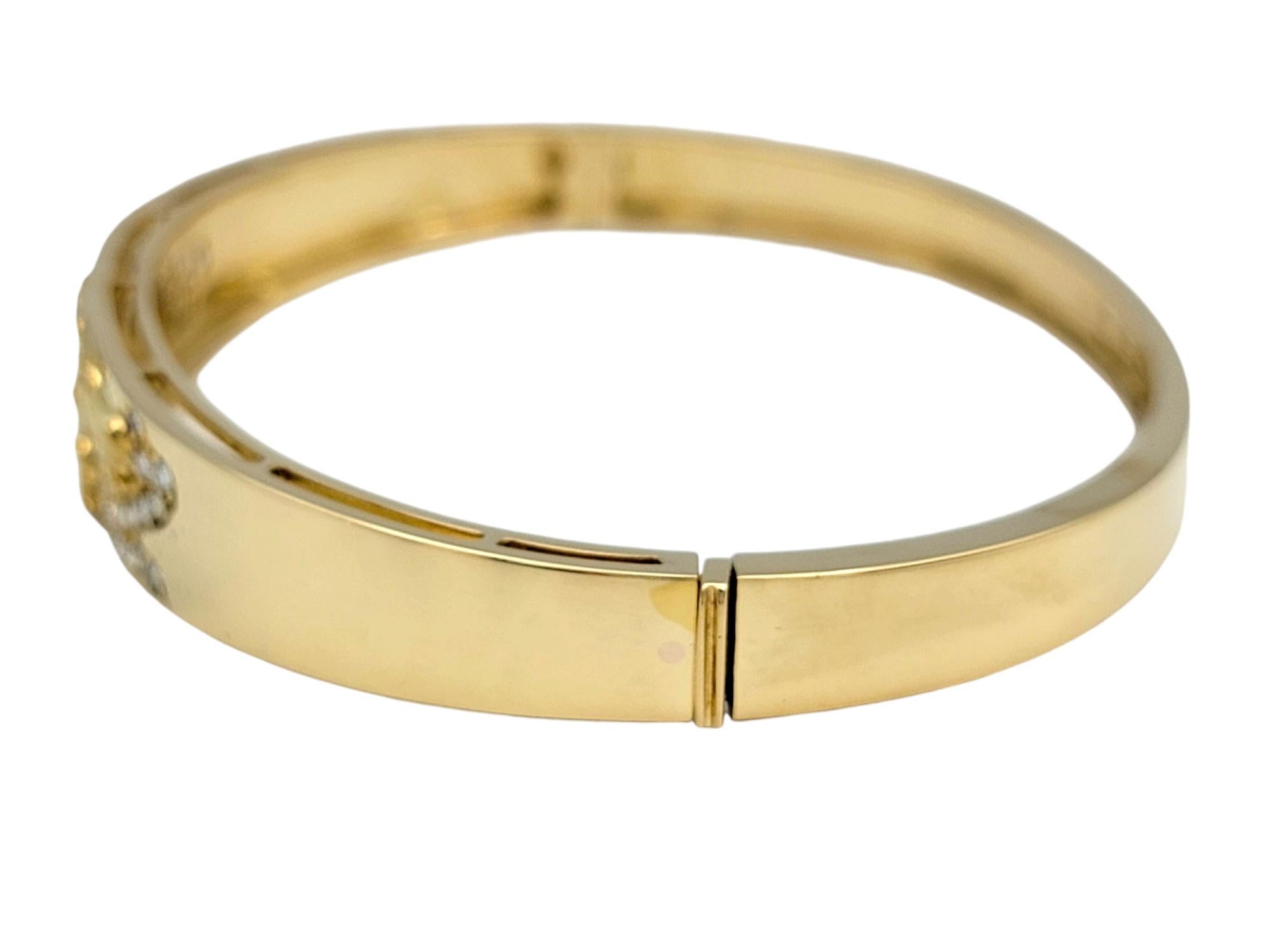 Round Cut Carrera y Carrera Diamond and Ruby Horse Motif Bangle Bracelet in 18 Karat Gold
