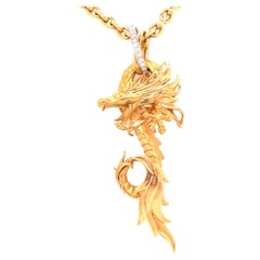 Carrera Y Carrera Diamond Dragon Pendant Necklace in 18K Two-Tone Gold