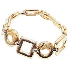 Carrera Y Carrera Diamond Elephant Yellow and White Gold Link Bracelet