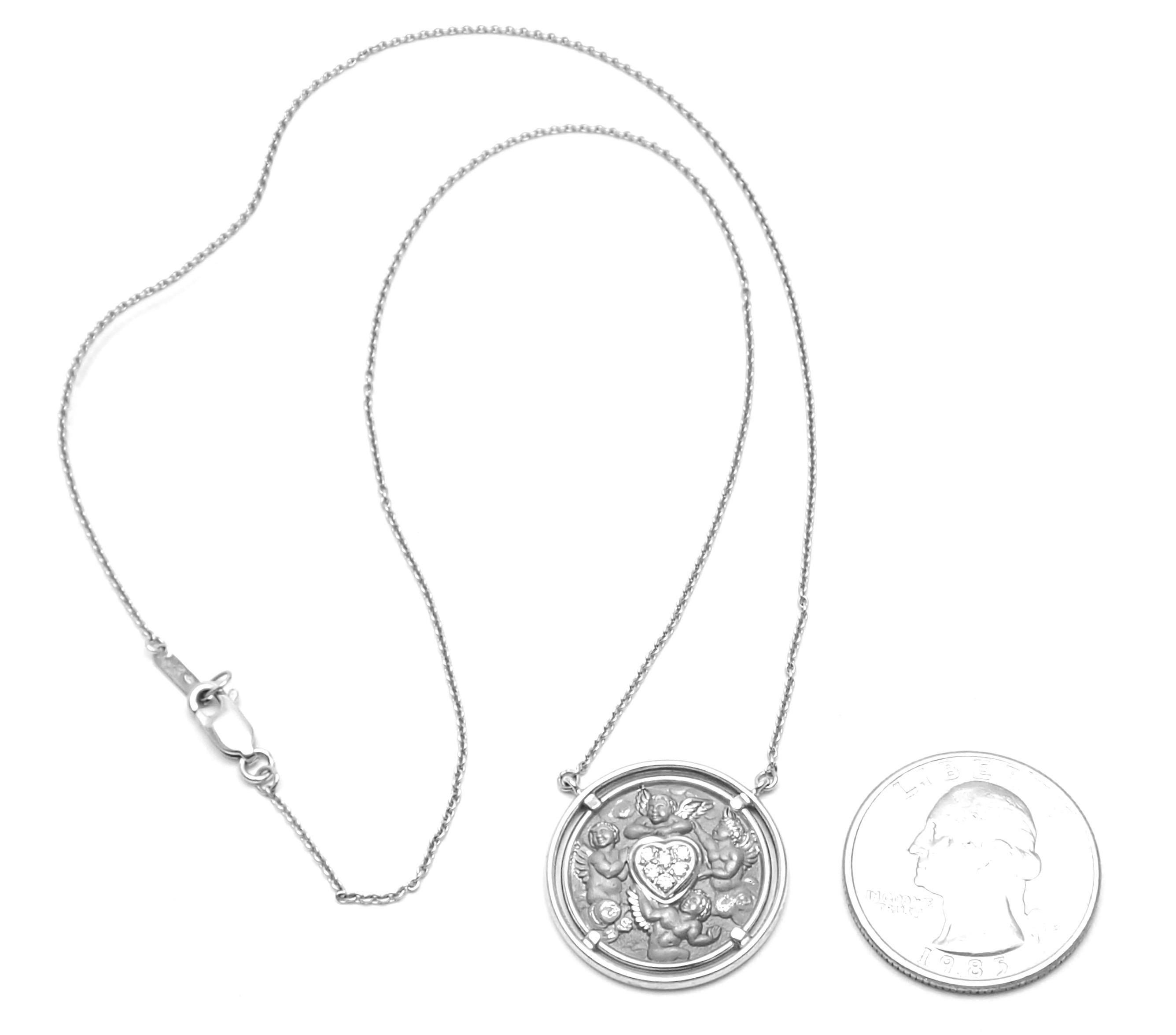 Carrera Y Carrera Diamond Heart Angel White Gold Pendant Necklace 7