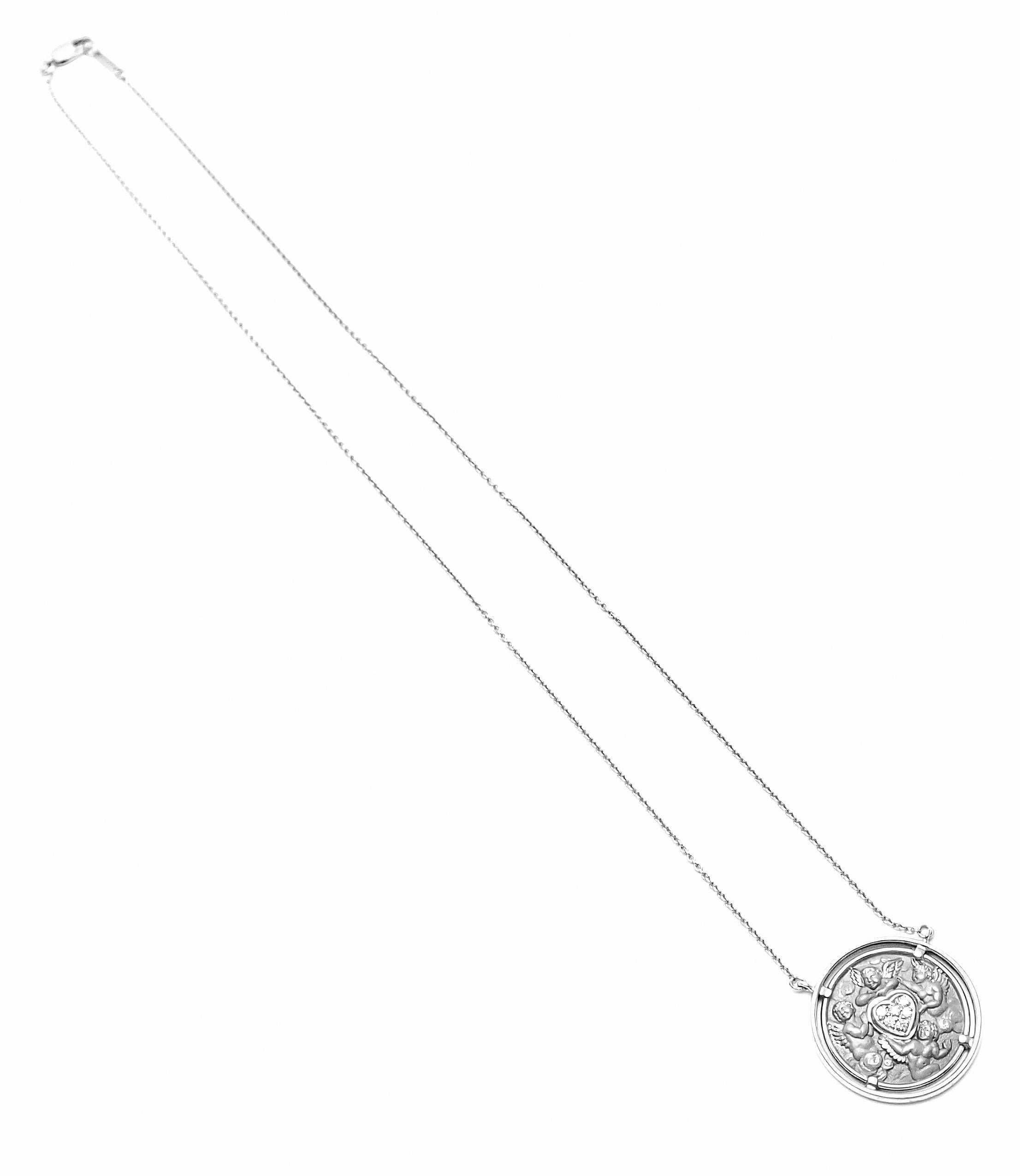Carrera Y Carrera Diamond Heart Angel White Gold Pendant Necklace 5