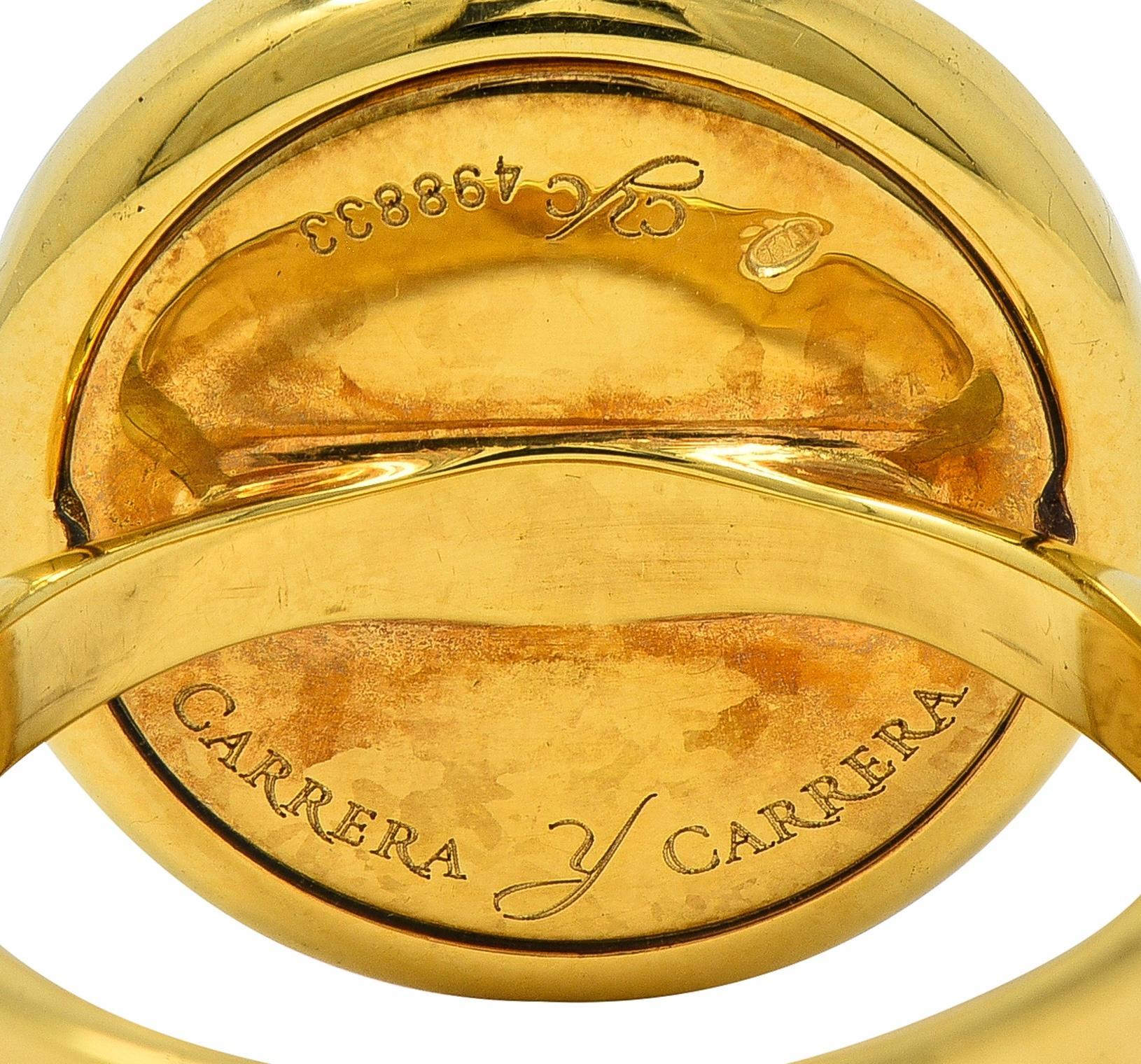Carrera y Carrera Diamond Onyx 18 Karat Gold Baile de Bambú Signet Bamboo Ring im Angebot 1