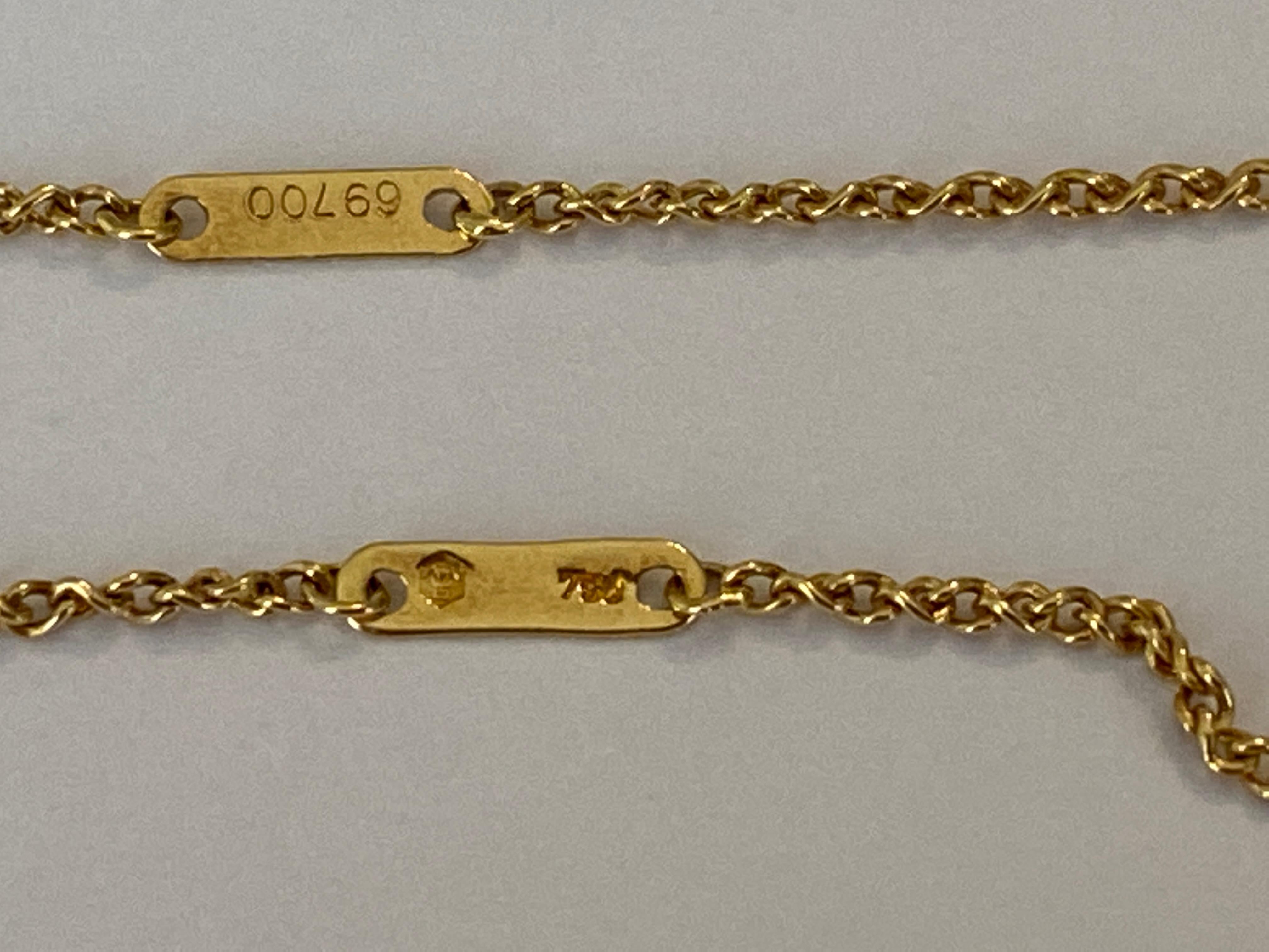 Carrera y Carrera Diamant-Anhänger-Halskette mit Handmotiv K18 Gelbgold 1