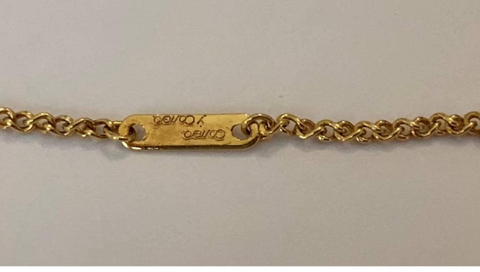 Carrera y Carrera Diamant-Anhänger-Halskette mit Handmotiv K18 Gelbgold 2