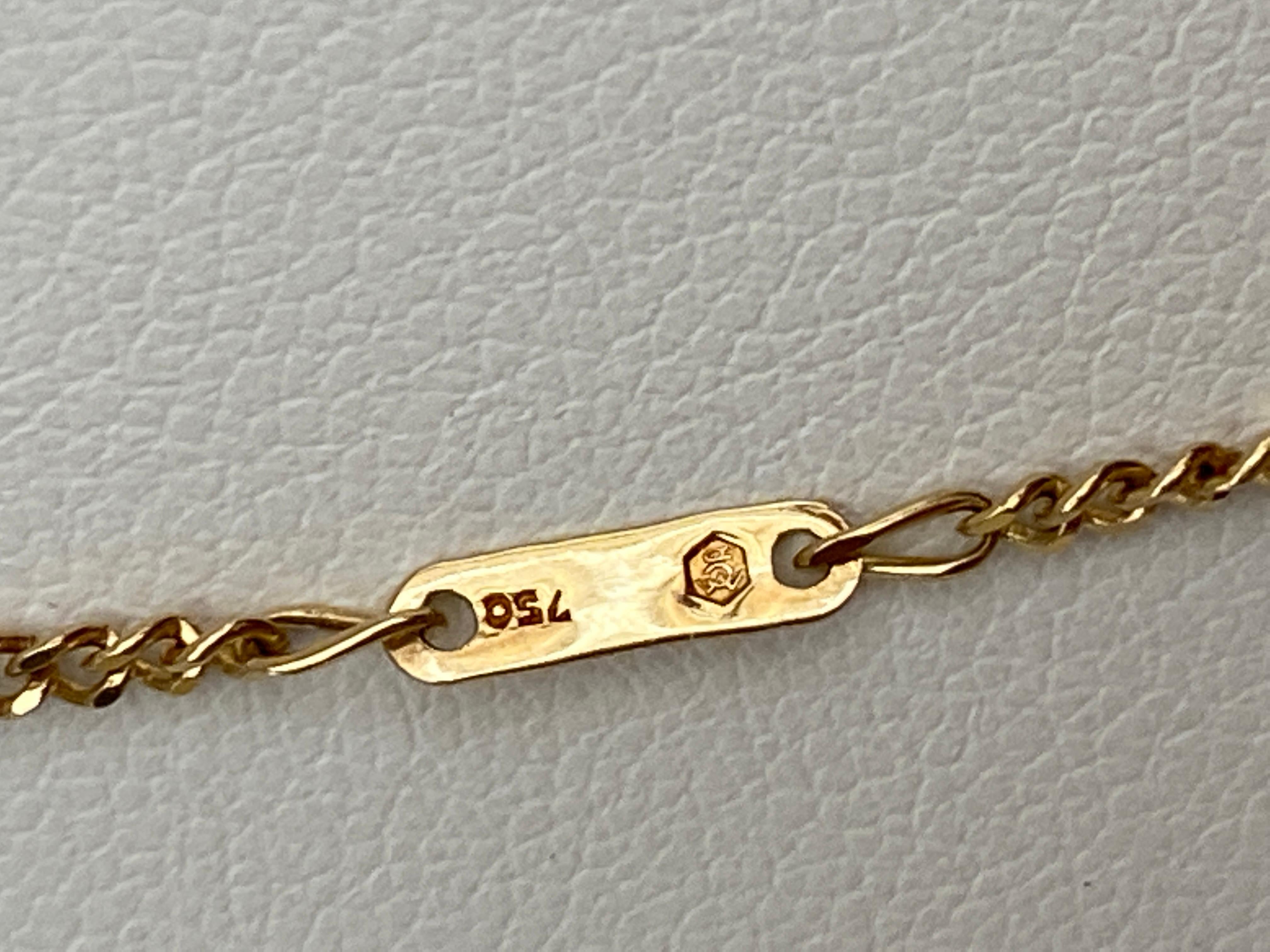 Carrera y Carrera Diamant-Anhänger Saphir-Halskette Handmotiv K18 Gelbgold 3
