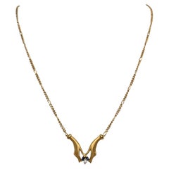 Carrera y Carrera Diamant-Anhänger Saphir-Halskette Handmotiv K18 Gelbgold
