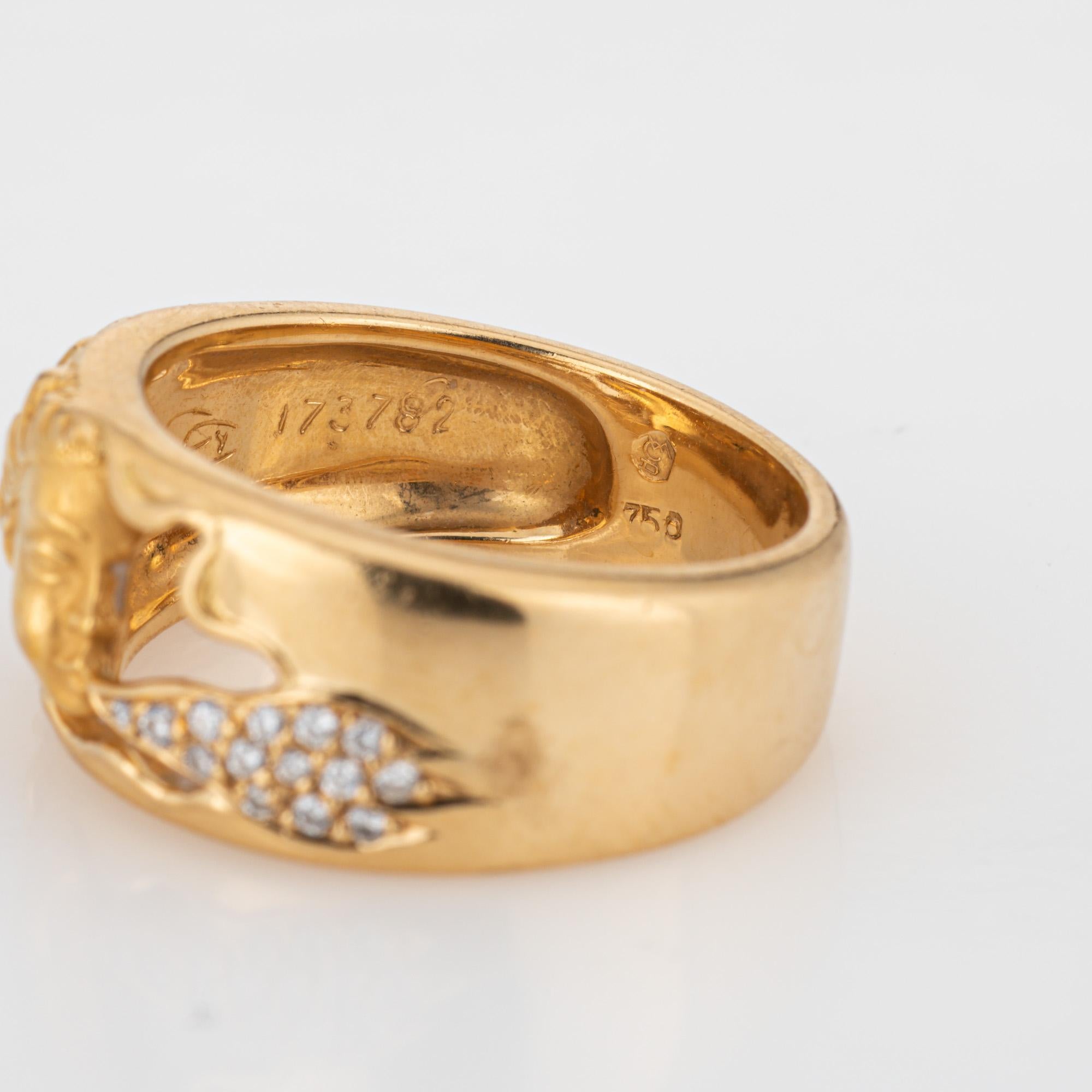 Carrera y Carrera Diamond Ring 18k Yellow Gold Sz 6.5 Nymph Blowing Wind c2000  For Sale 1