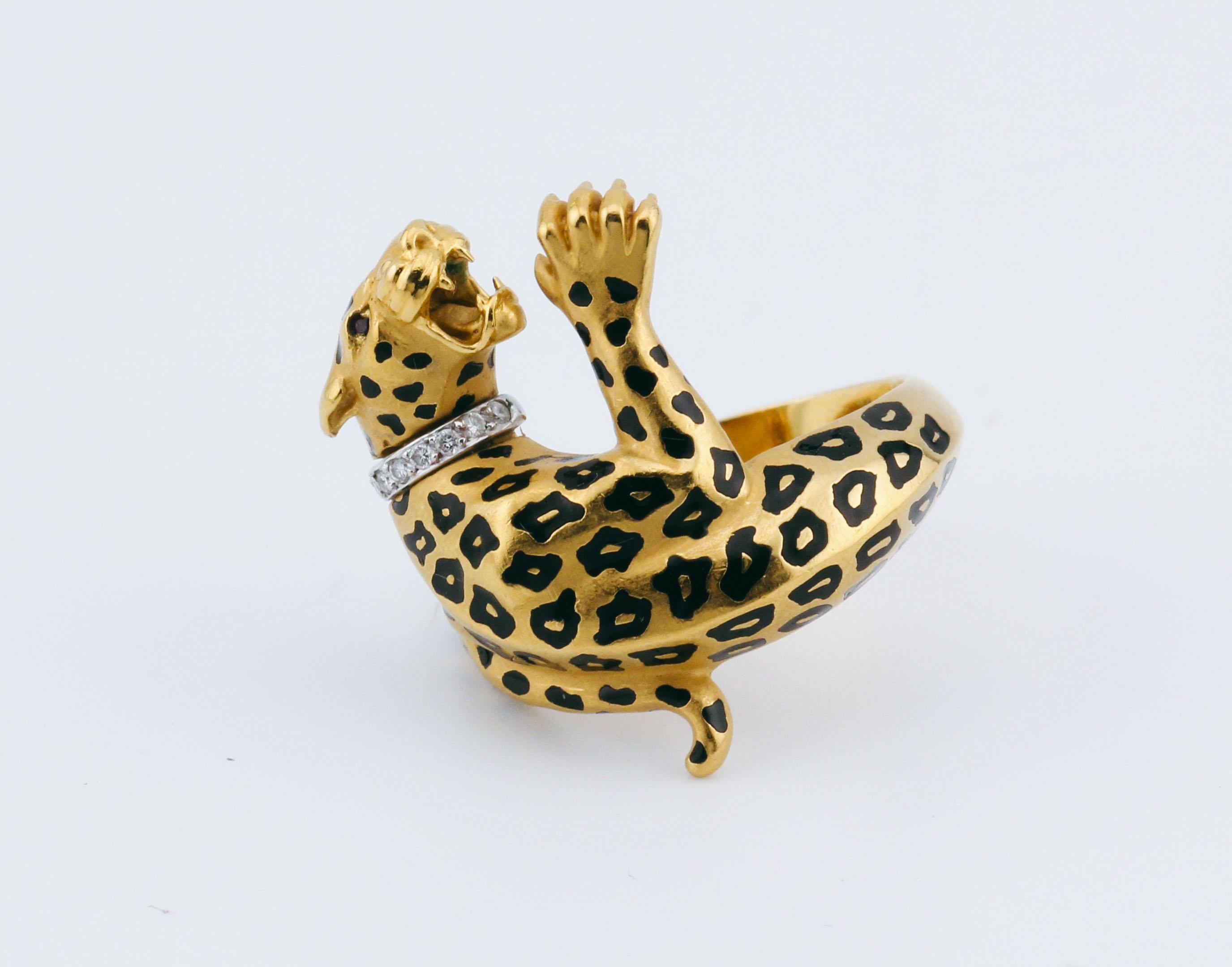 Introducing the Carrera Y Carrera 18K Yellow Gold Wrap Around Panther Ring—a symbol of untamed elegance and meticulous craftsmanship that brings to life the dynamic spirit of the panther. Crafted by the esteemed Spanish jeweler, Carrera Y Carrera,