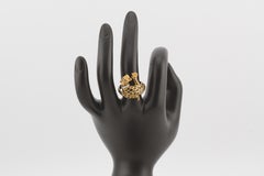Carrera Y Carrera Diamond Ruby Enamel 18K Yellow Gold Panther Ring Size 7