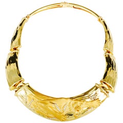Carrera y Carrera Diamond Yellow Gold Panther Necklace