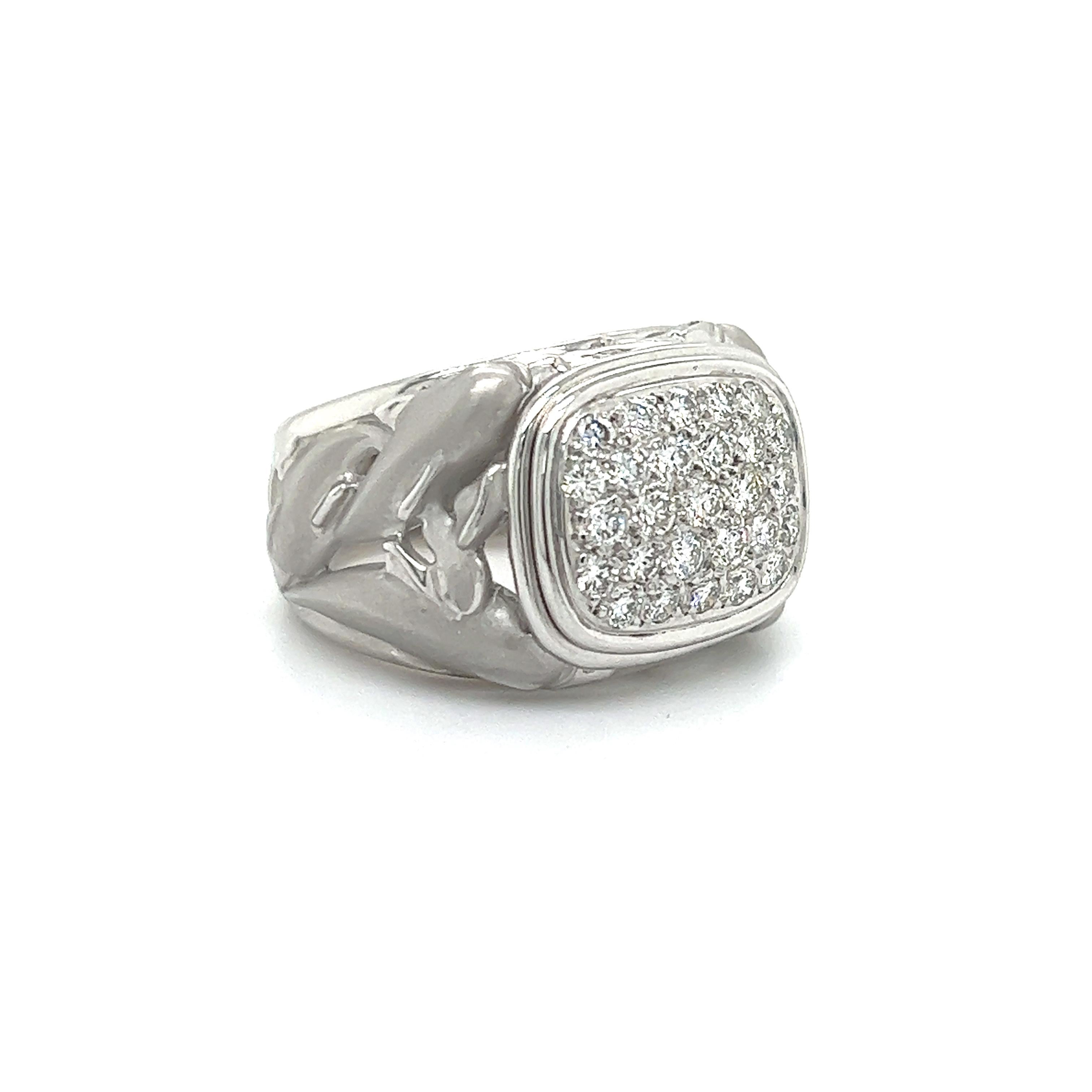 Carrera Y Carrera, bague à motif dauphin en or blanc 18 carats et diamants  Unisexe en vente