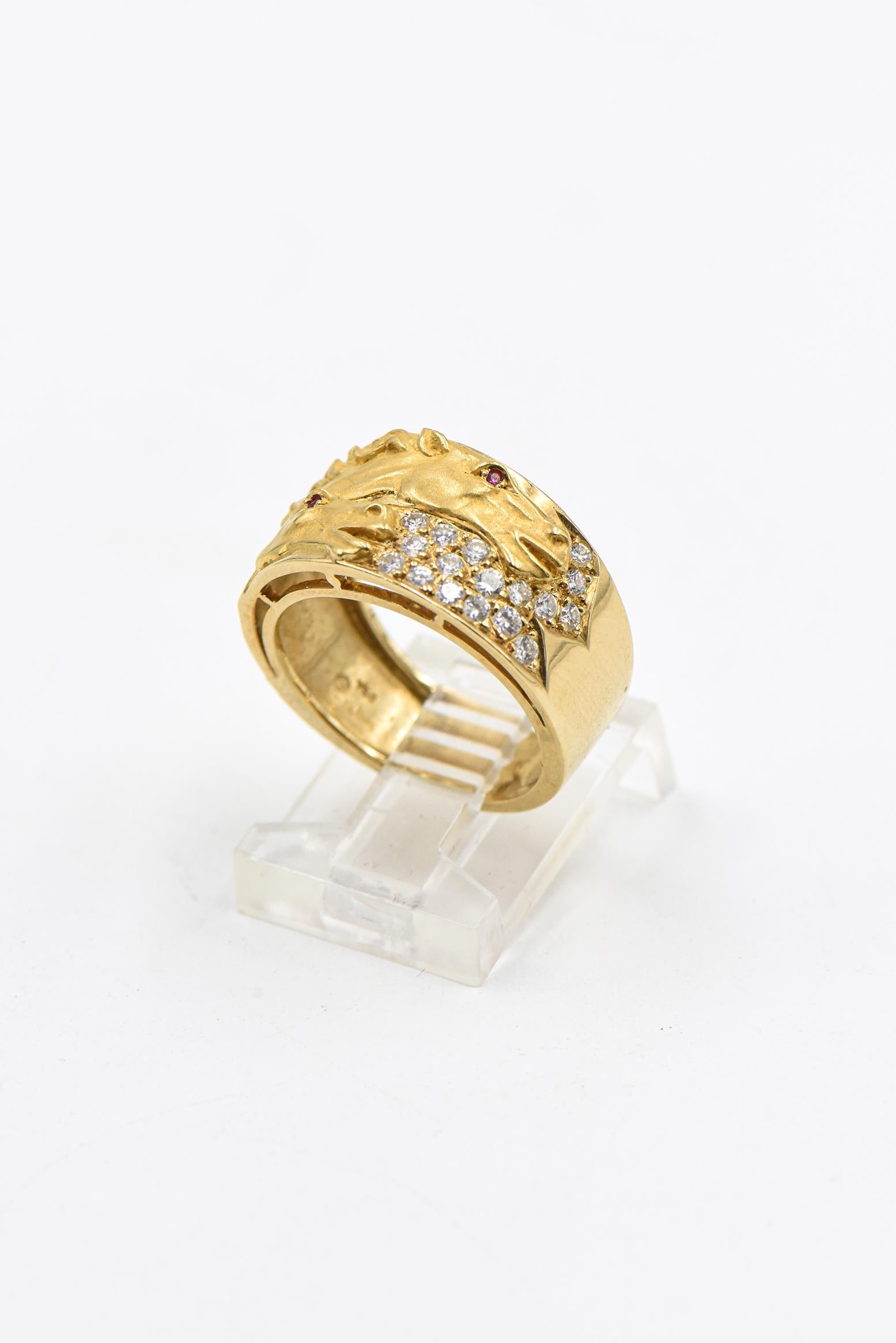 Carrera Y Carrera Double Horse Head Diamond Gold Bracelet Necklace Ring 4