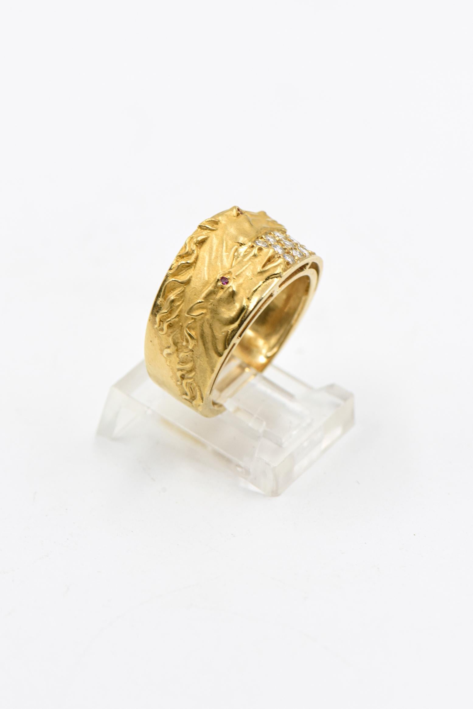 Carrera Y Carrera Double Horse Head Diamond Gold Bracelet Necklace Ring 5