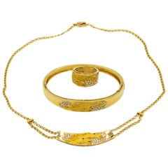 Vintage Carrera Y Carrera Double Horse Head Diamond Gold Bracelet Necklace Ring