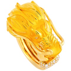 Carrera y Carrera Dragon's Secret XL 18 Karat Gold 0.18 Carat Diamond Ring