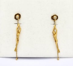 Carrera y Carrera Earrings Nude Woman, 18 Karat Gold with Diamonds