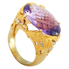 Carrera y Carrera Ecuestre 18 Karat Gold 0.20 Carat Diamond and Amethyst Ring