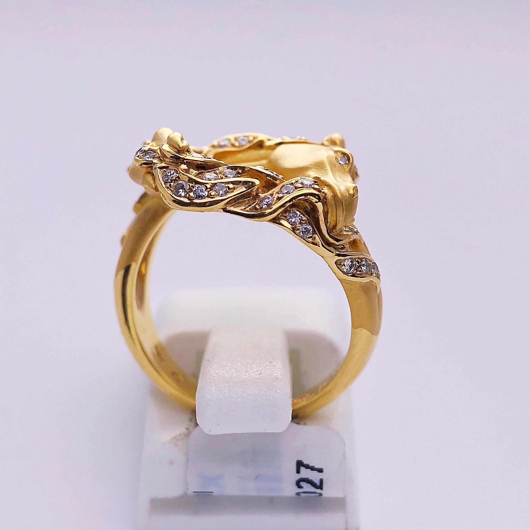 Art Nouveau Carrera y Carrera Ecuestre Double Horse Ring with Diamond Accents