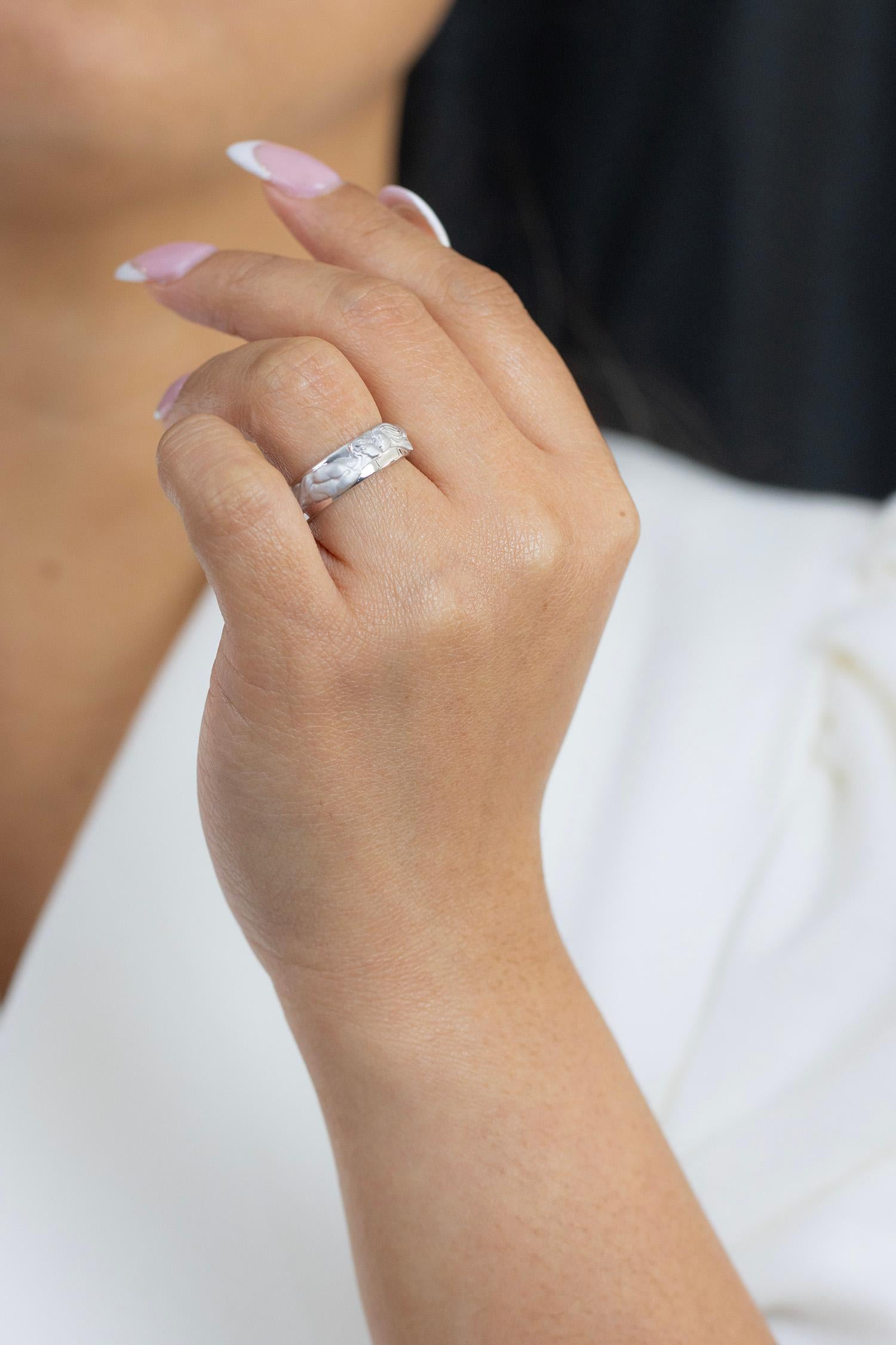 Carrera y Carrera El Beso Ehering aus 18 Karat Weißgold im Angebot 5