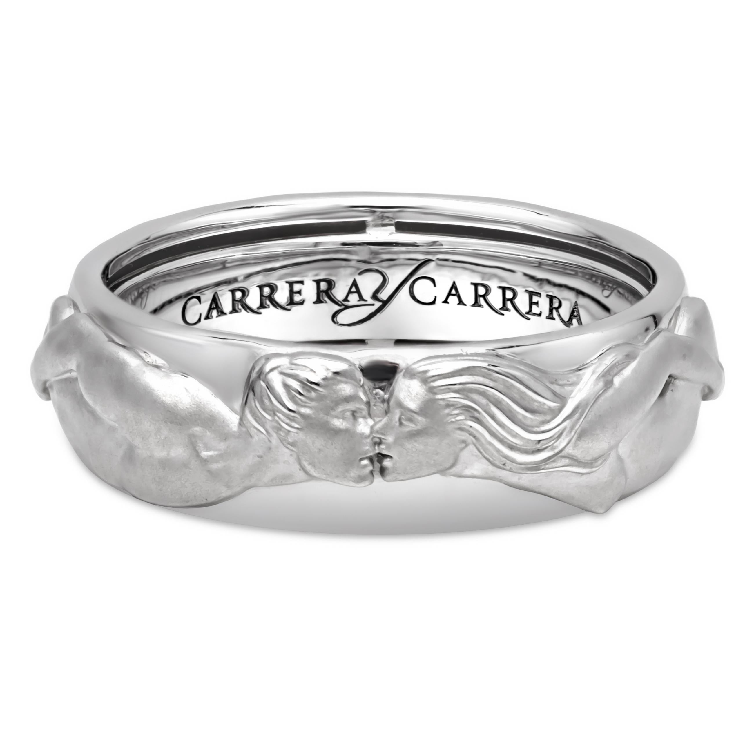 Signed by Carrera y Carrera, a designers present “Infinito”, a selection of wedding rings that, through their attention to detail and focus on their interior design, show that the true value of love lies in its inner beauty. El Beso wedding ring