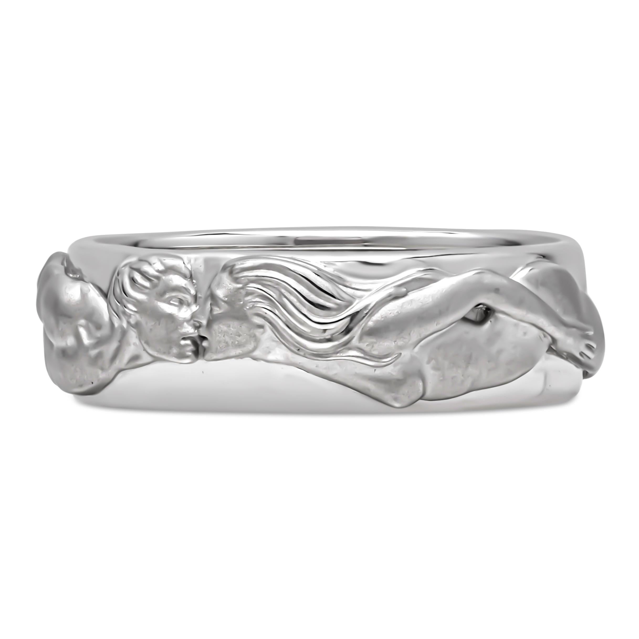 Carrera y Carrera El Beso Ehering aus 18 Karat Weißgold im Zustand „Neu“ im Angebot in New York, NY