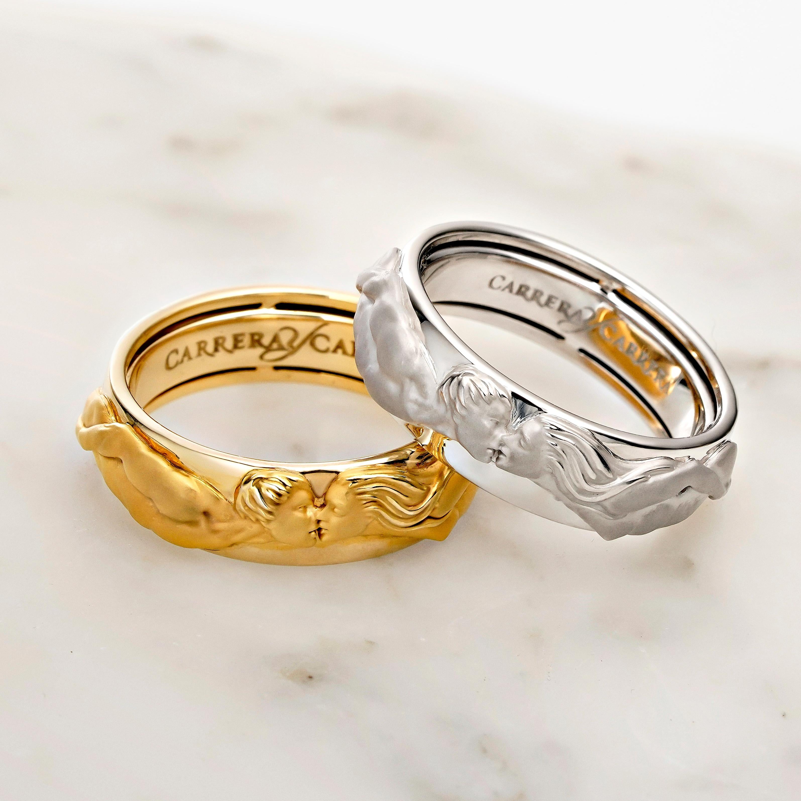 Carrera y Carrera El Beso Wedding Ring in 18K White Gold For Sale 2