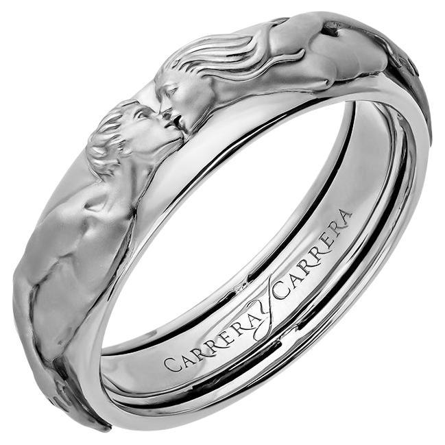 Carrera y Carrera El Beso Wedding Ring in 18K White Gold For Sale