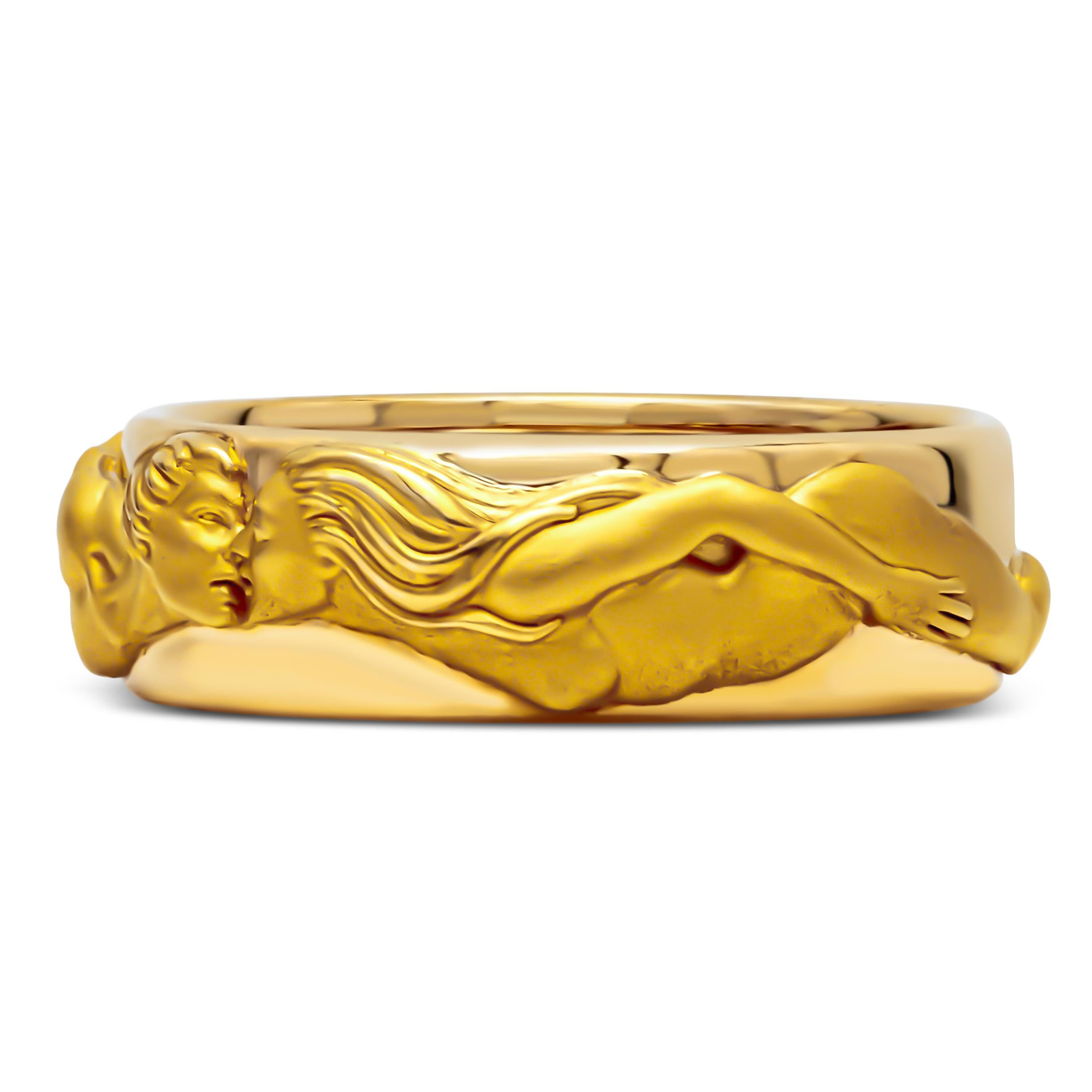 Contemporary Carrera y Carrera El Beso Wedding Ring in 18K Yellow Gold For Sale
