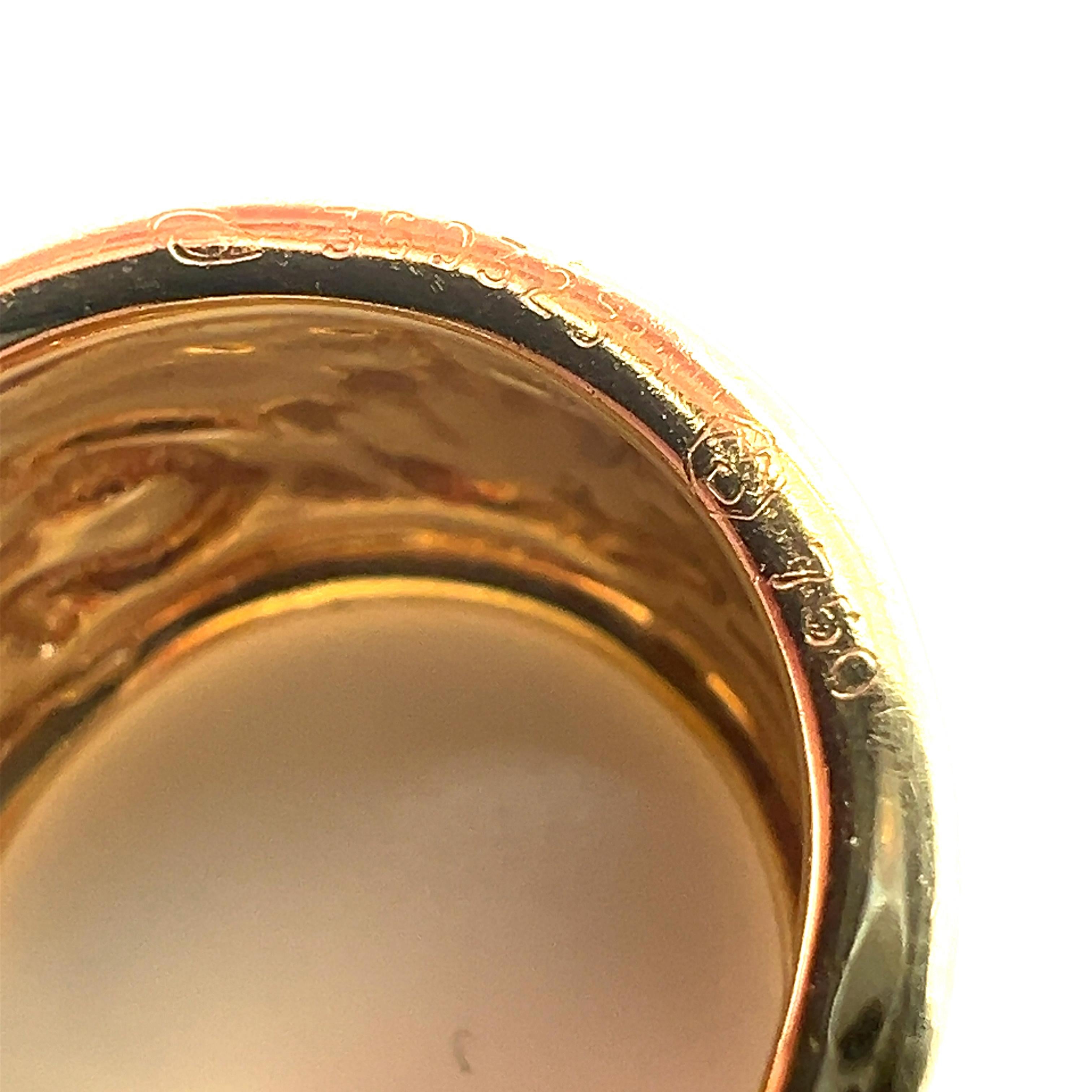 Carrera y Carrera, grande bague manchette éléphant en or jaune 18 carats avec carte - Taille 6 4