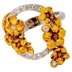 Used Carrera y Carrera Emperatriz 18k White Gold and 18k Yellow Gold Diamonds Ring